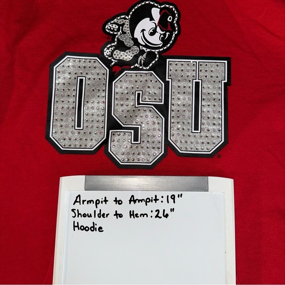 Pink Victoria Secret  x The Ohio State University Top Womens Red XS Studded Hood - Picture 6 of 7